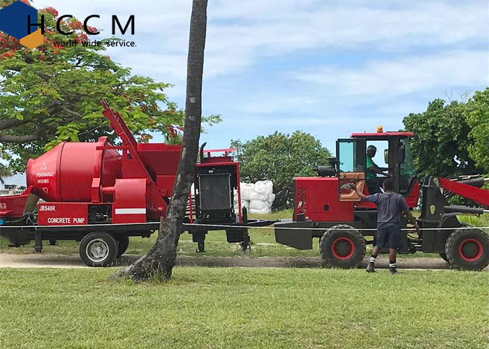 Concrete pump with mixer made by HCCM machinery