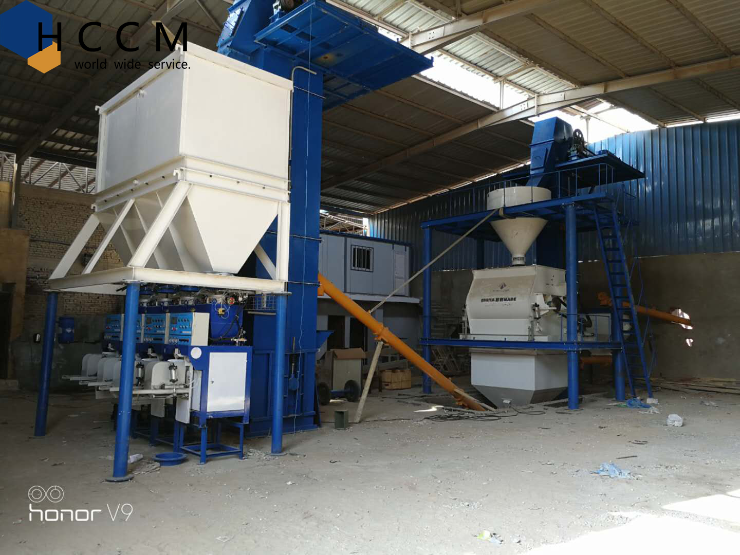 30tph full auto dry mortar plant delivery from HCCM dry mortar plant manufacturer